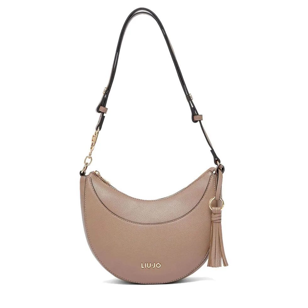 Hobo Bag Media Donna LIU JO stampa Bottalata color Mocha con Charm