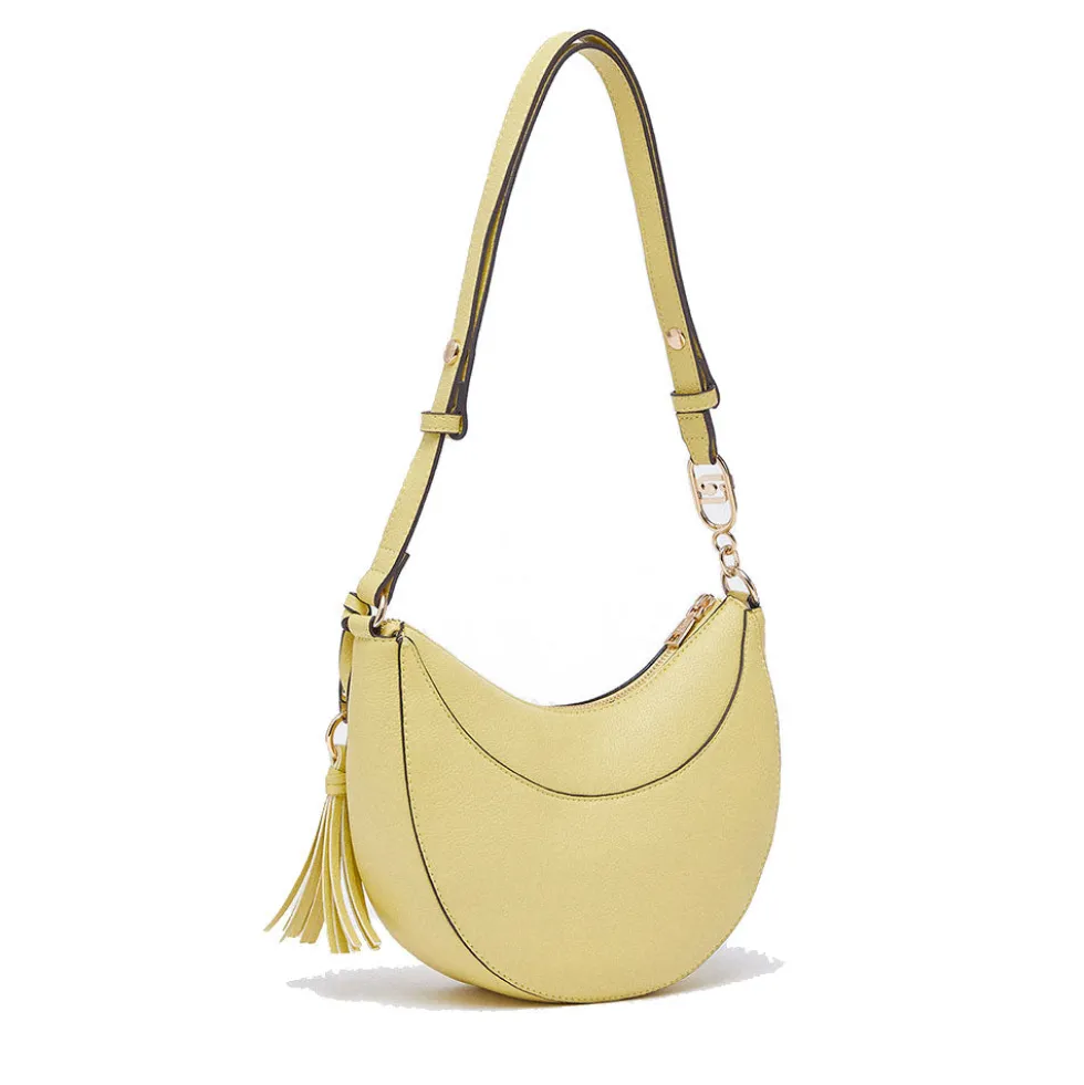 Hobo Bag Media Donna LIU JO stampa Bottalata Giallo Avocado con Charm