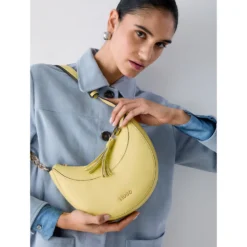 Hobo Bag Media Donna LIU JO stampa Bottalata Giallo Avocado con Charm