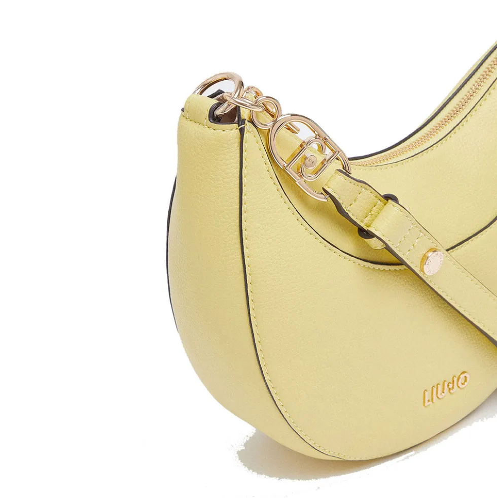 Hobo Bag Media Donna LIU JO stampa Bottalata Giallo Avocado con Charm