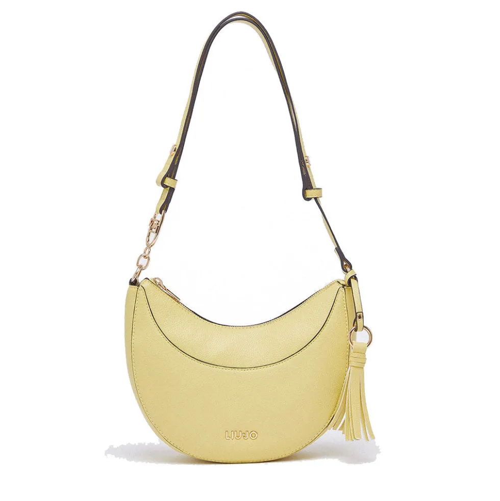 Hobo Bag Media Donna LIU JO stampa Bottalata Giallo Avocado con Charm