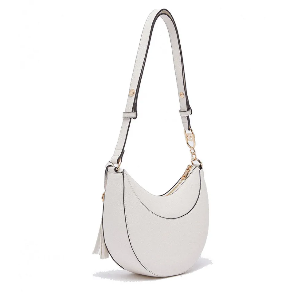 Hobo Bag Media Donna LIU JO stampa Bottalata color Panna con Charm