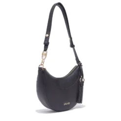 Hobo Bag Media Donna LIU JO stampa Bottalata Nera con Charm