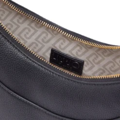 Hobo Bag Media Donna LIU JO stampa Bottalata Nera con Charm