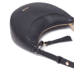 Hobo Bag Media Donna LIU JO stampa Bottalata Nera con Charm