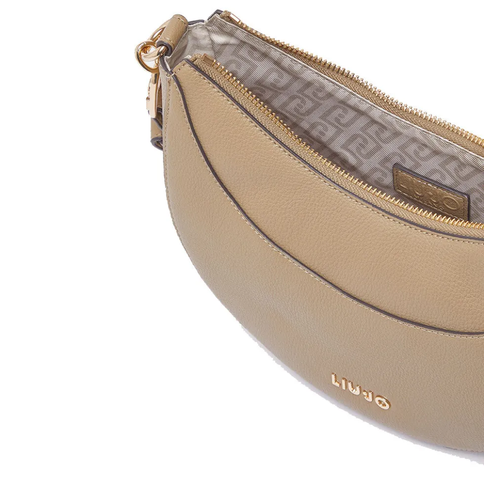 Hobo Bag Media Donna LIU JO stampa Bottalata color Fango con Charm