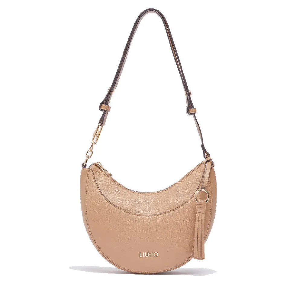 Hobo Bag Media Donna LIU JO stampa Bottalata color Cammello con Charm