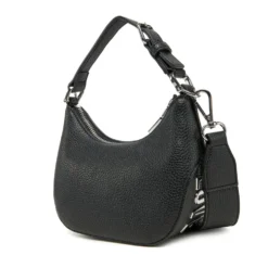 Hobo Bag Mini LOVE MOSCHINO linea Giant Logo colore Nero e Nikel