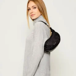 Hobo Bag Small con Tracolla LIU JO in Nylon Nero con Stampa Logo All Over