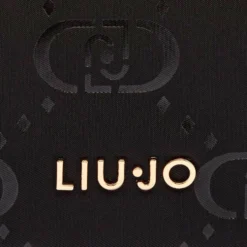 Hobo Bag Small con Tracolla LIU JO in Nylon Nero con Stampa Logo All Over
