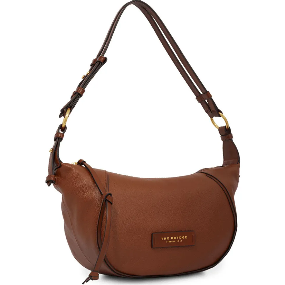 Hobo Bag Small Donna THE BRIDGE linea Domitilla in Pelle Marrone