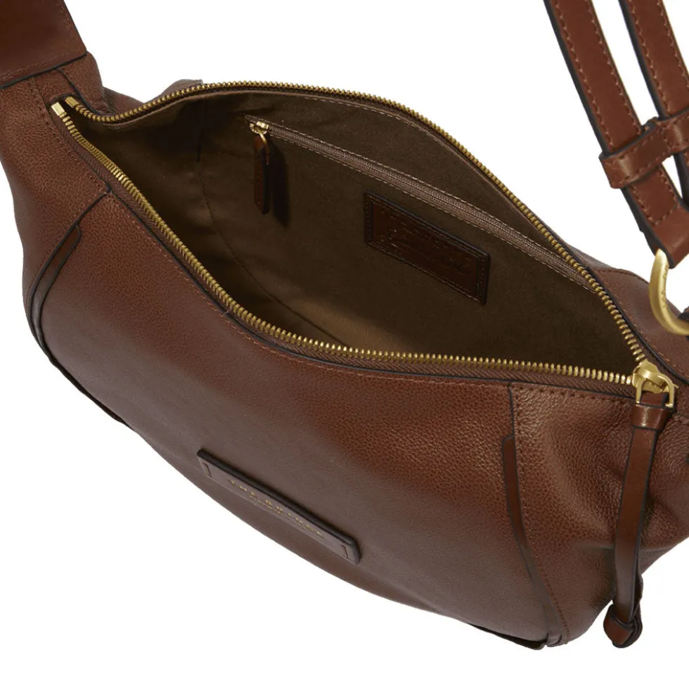 Hobo Bag Small Donna THE BRIDGE linea Domitilla in Pelle Marrone