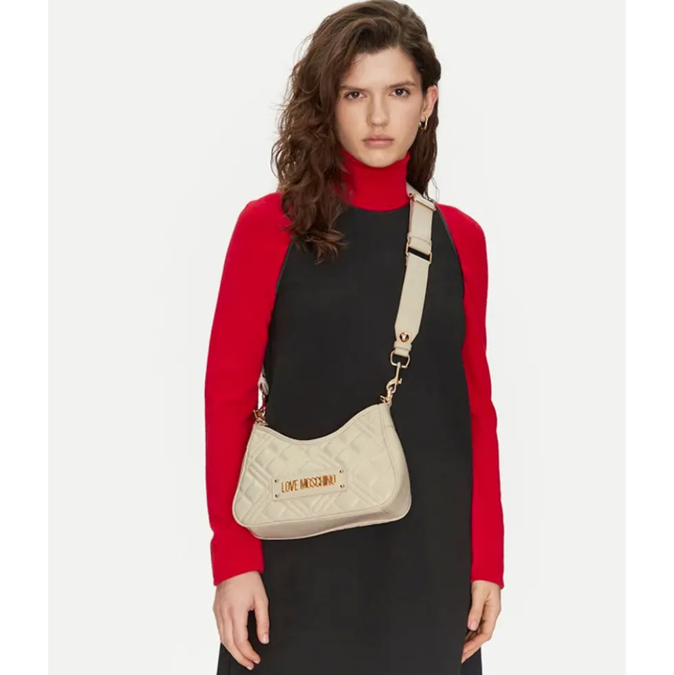 Hobo Bag Trapuntata LOVE MOSCHINO linea Quilted Avorio