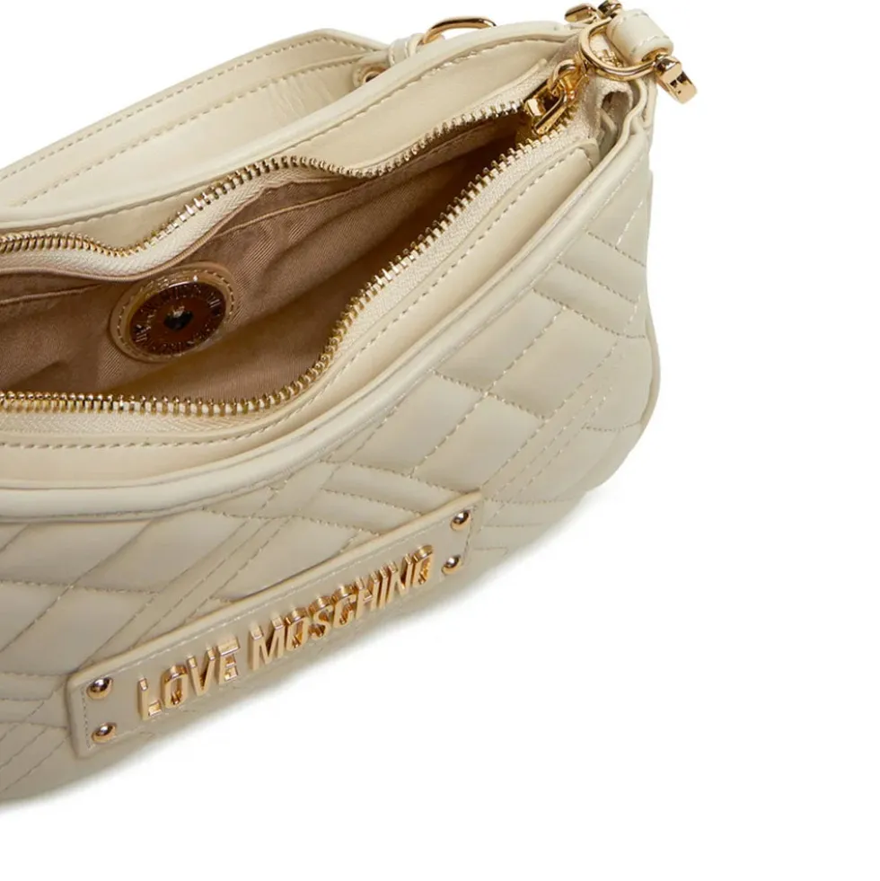 Hobo Bag Trapuntata LOVE MOSCHINO linea Quilted Avorio