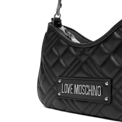 Hobo Bag Trapuntata LOVE MOSCHINO linea Quilted colore Nero e Nikel