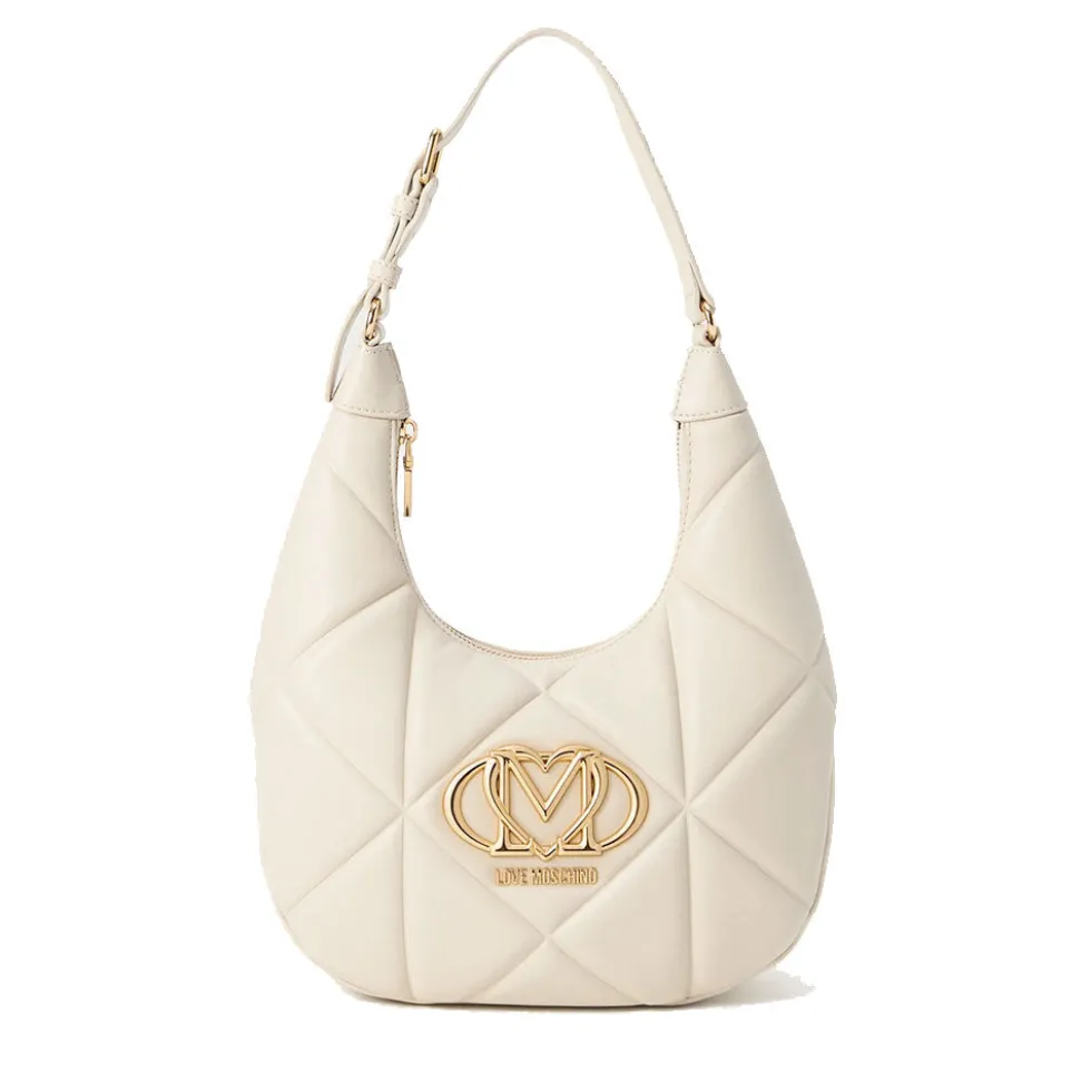 Hobo Bag Trapuntata LOVE MOSCHINO linea Embossed Avorio