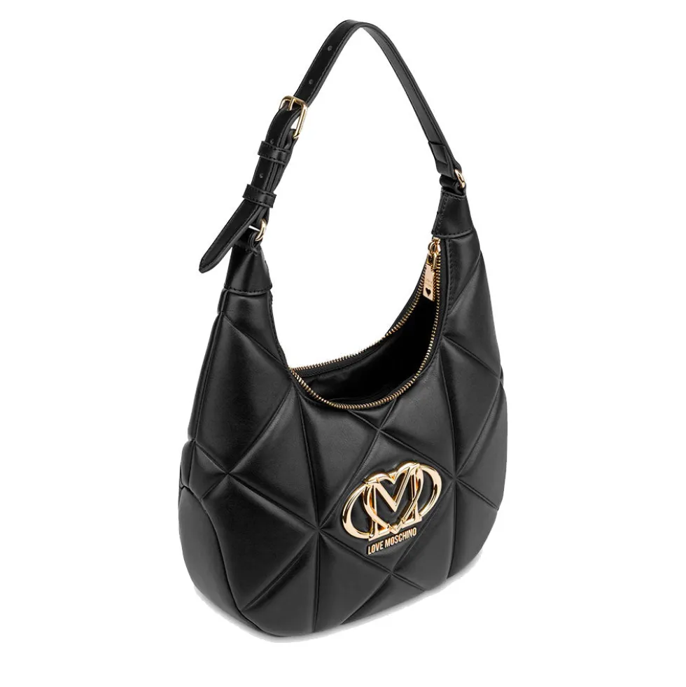 Hobo Bag Trapuntata LOVE MOSCHINO linea Embossed Nera