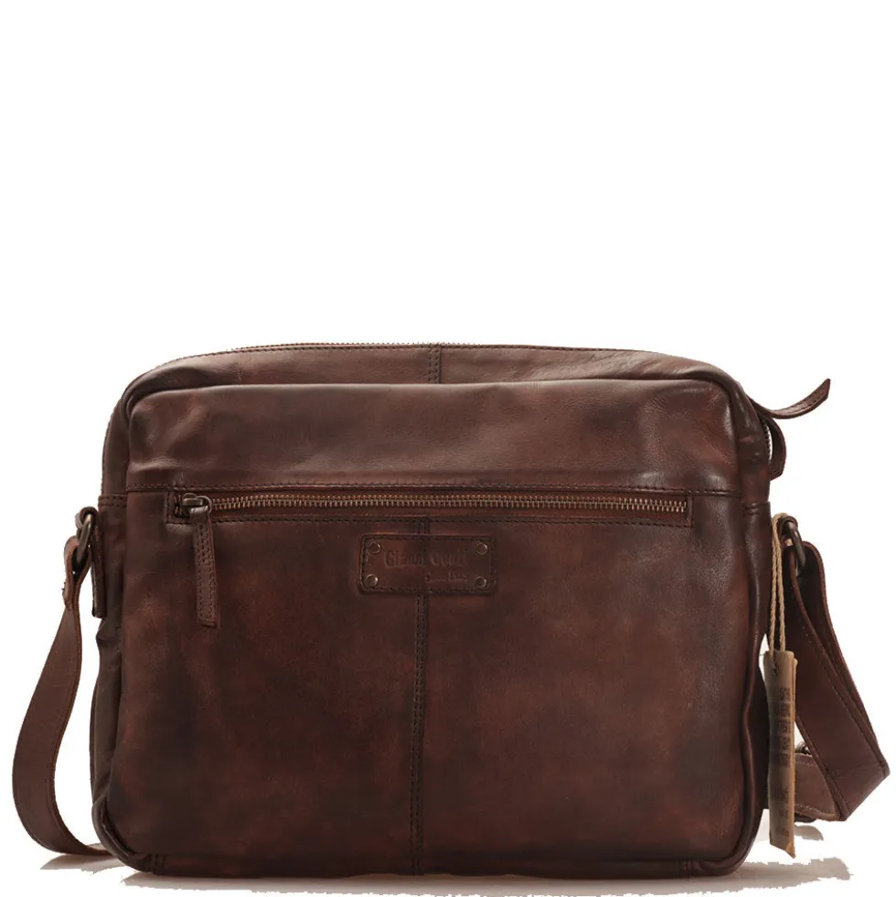 Messenger Uomo con Zip GIANNI CONTI in Pelle Marrone
