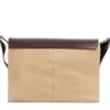 Messenger Uomo THE BRIDGE linea Igor in Tessuto Cerato Beige e Pelle Testa di Moro