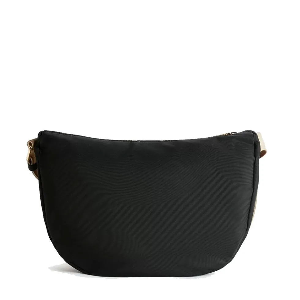 Mezzaluna Grande a Tracolla 1A Classe Alviero Martini linea Breeze Nylon Nero LB84