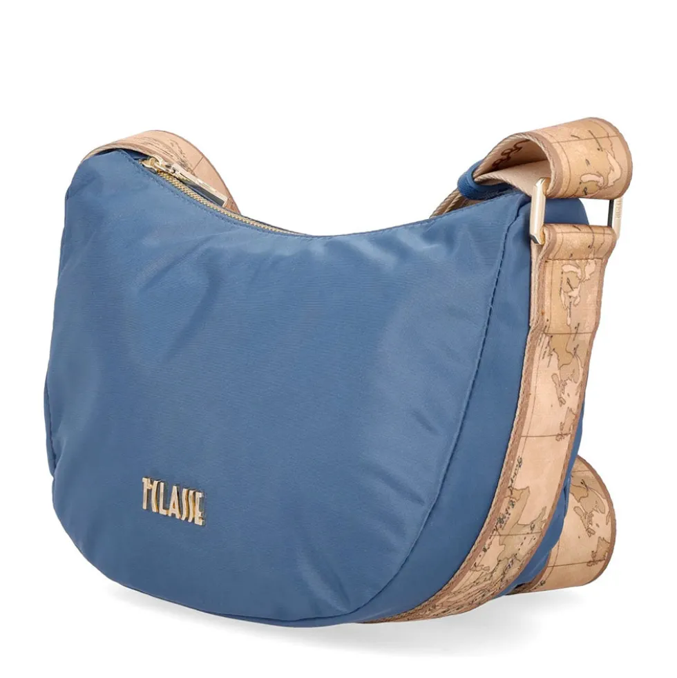 Mezzaluna Piccola a Tracolla 1A Classe Alviero Martini linea Breeze Nylon Blu Pacifico GZ67
