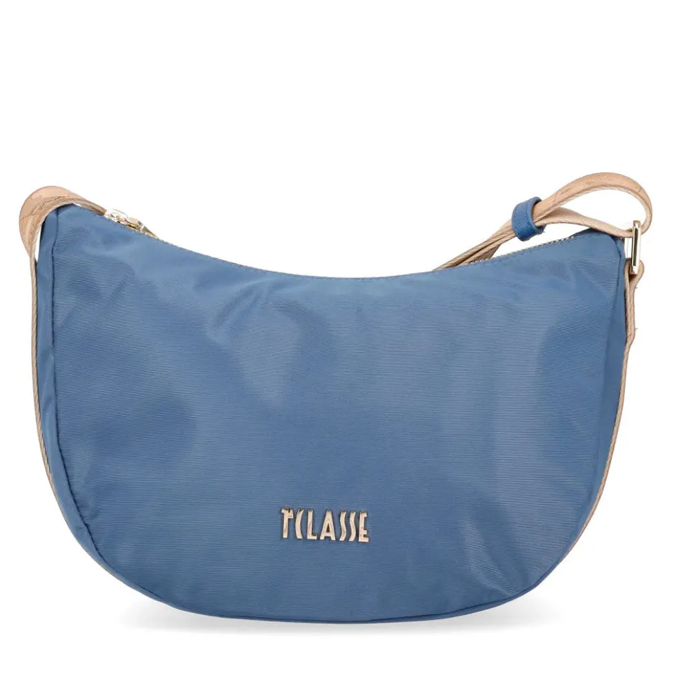 Mezzaluna Piccola a Tracolla 1A Classe Alviero Martini linea Breeze Nylon Blu Pacifico GZ67