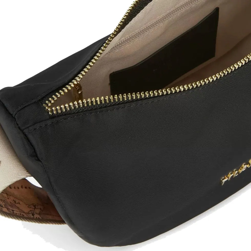 Mezzaluna Piccola a Tracolla 1A Classe Alviero Martini linea Breeze Nylon Nero GZ67