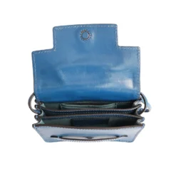 Mini Bag a Tracolla THE BRIDGE in Pelle Blu Jeans linea Lucrezia