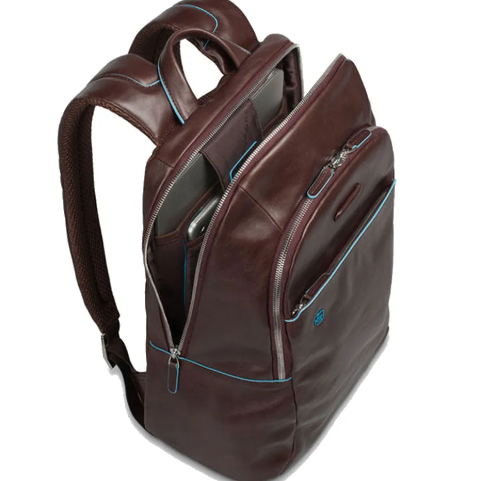 PIQUADRO Zaino Porta Pc 14" linea Blue Square in Pelle Rossa - CA3214B2
