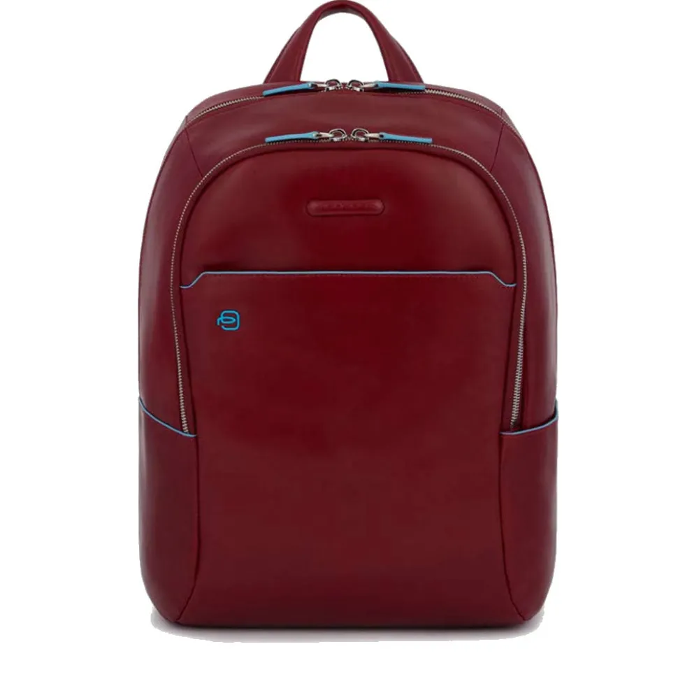 PIQUADRO Zaino Porta Pc 14" linea Blue Square in Pelle Rossa - CA3214B2