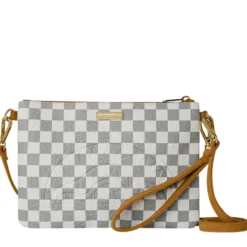 Pochette con Tracolla SPRAYGROUND stampa Graff Embossed Cream Check