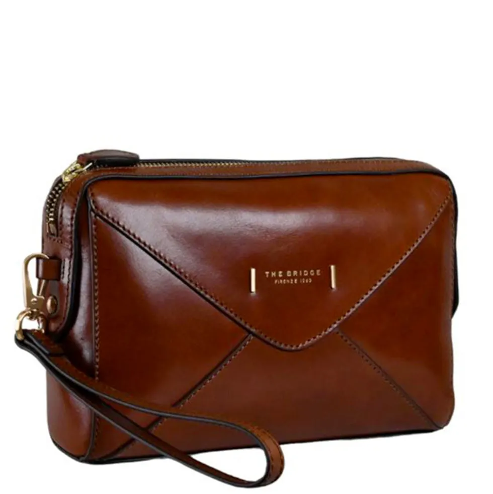 Pochette Donna THE BRIDGE linea Frida in Pelle Marrone