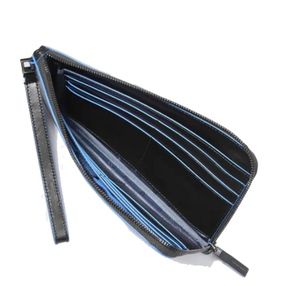 Pochette Uomo PIQUADRO in Pelle Linea Blue Square colore Nero - AC2648B2R