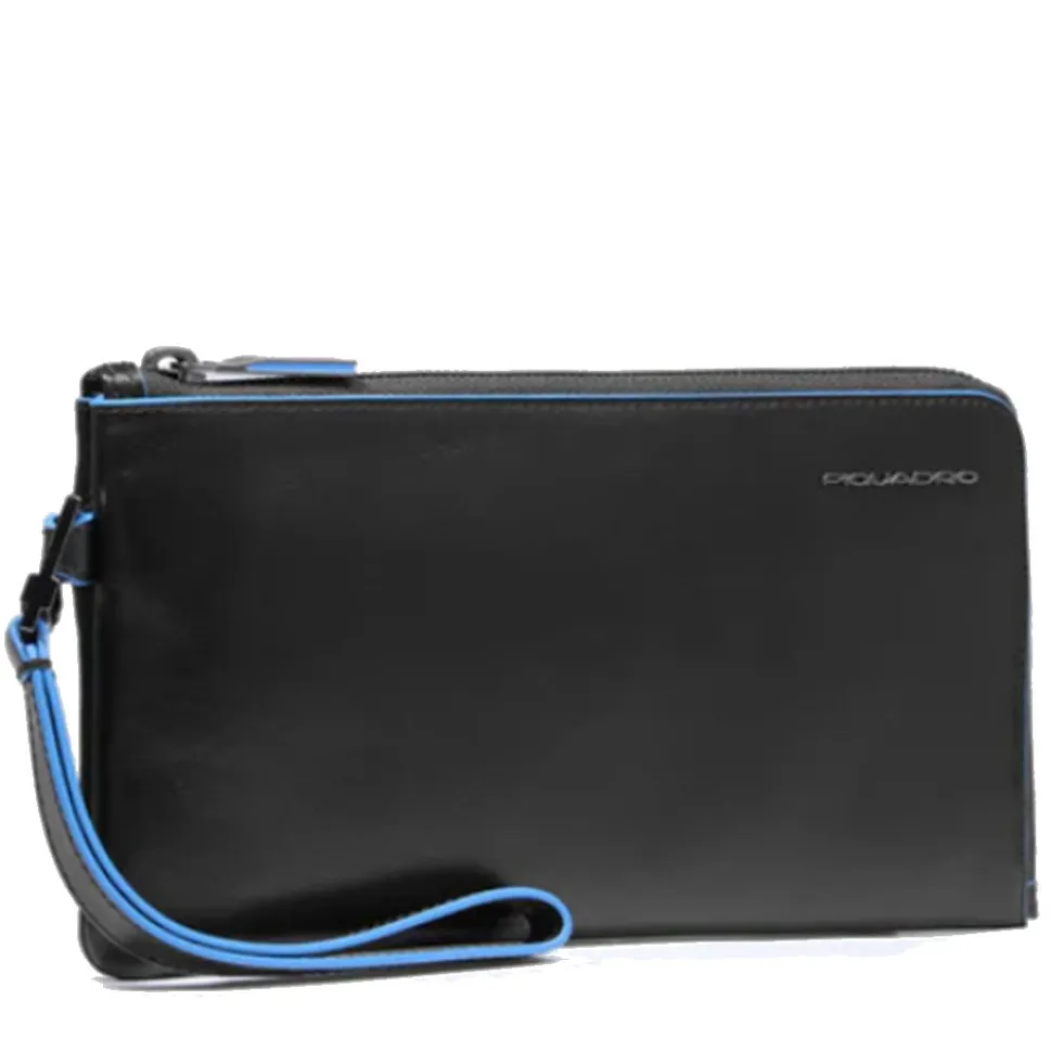 Pochette Uomo PIQUADRO in Pelle Linea Blue Square colore Nero - AC2648B2R