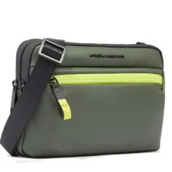 Pochette Uomo Piquadro in Tessuto colore Verde con Tracolla Linea Corner - AC6492C2OW