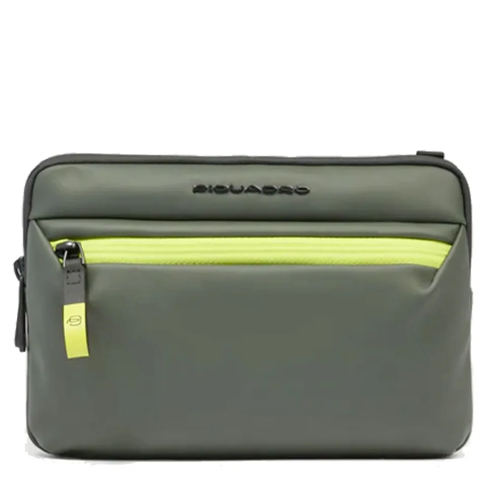 Pochette Uomo Piquadro in Tessuto colore Verde con Tracolla Linea Corner - AC6492C2OW
