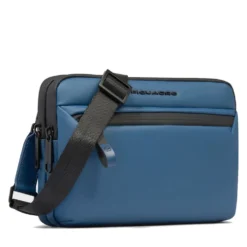 Pochette Uomo Piquadro in Tessuto colore Avio con Tracolla Linea Corner - AC6492C2OW