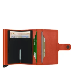 Porta Carte con Clip SECRID linea Original in Pelle Orange con RFID