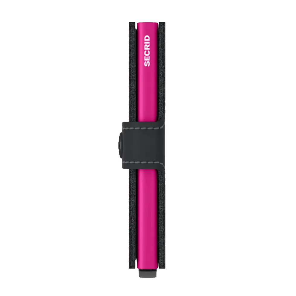 Porta Carte con Clip SECRID linea Miniwallet Matte Black e Fuchsia con RFID