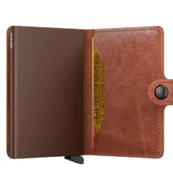 Porta Carte con Clip SECRID linea Vintage in Pelle Color Cognac Brown con RFID