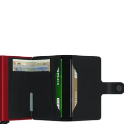 Porta Carte con Clip SECRID linea Matte in Pelle Black e Red con RFID
