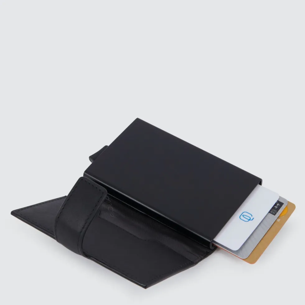 Porta carte di credito in metallo PIQUADRO in Pelle Nero PP5649W122R