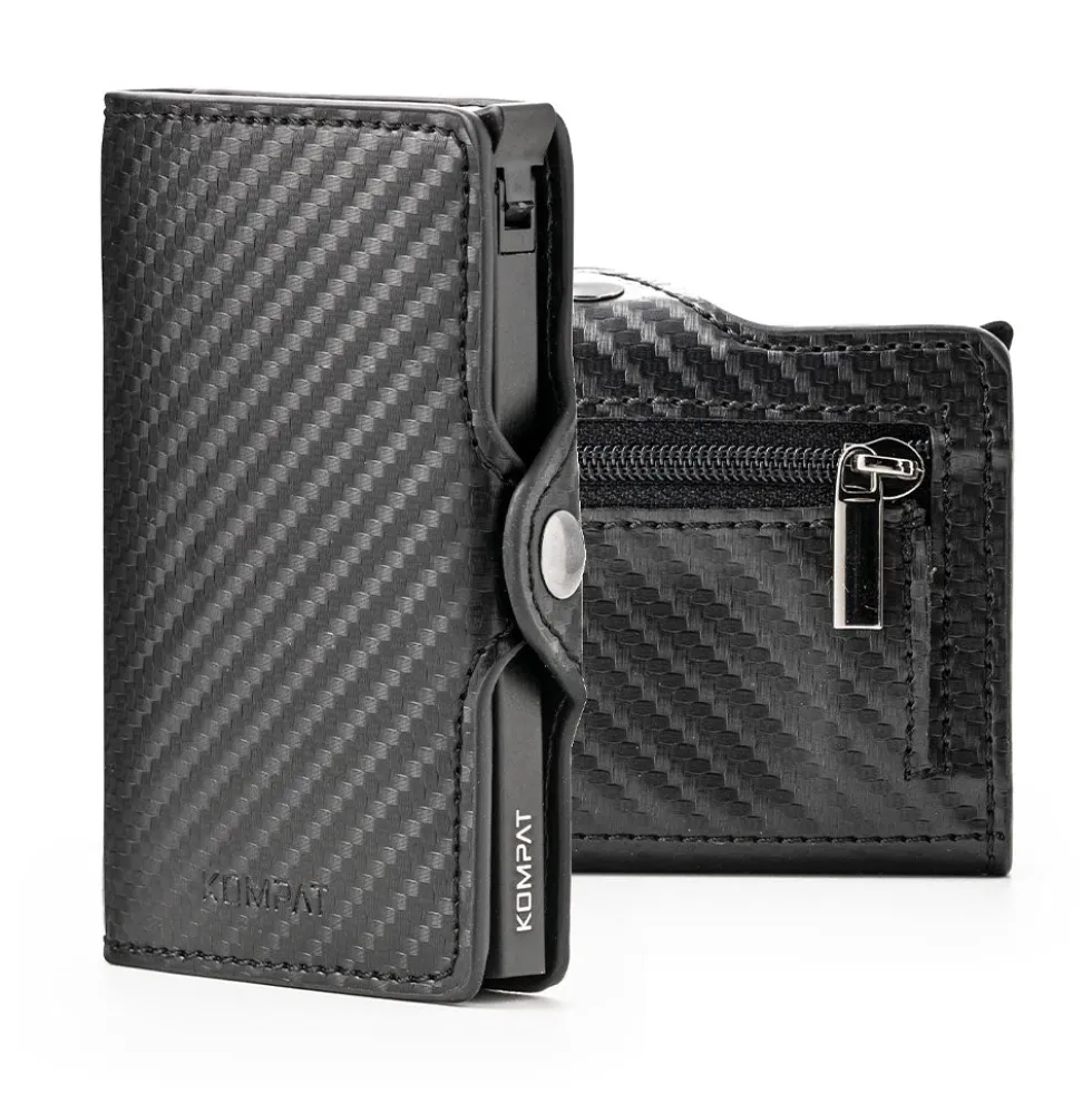 Portacarte KOMPAT linea Kompat S con RFID Colore Nero Carbon