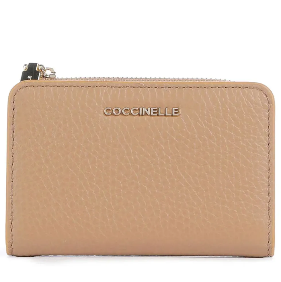 Portacarte Mini COCCINELLE in Pelle Linea Metallic Soft colore Skin