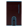 Portacarte PIQUADRO in Pelle e Alluminio con RFID Colore Mogano Linea Blue Square - PP4891B2BLR