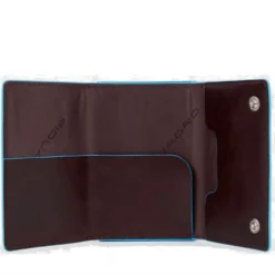 Portacarte PIQUADRO in Pelle e Alluminio con RFID Colore Mogano Linea Blue Square - PP4891B2BLR