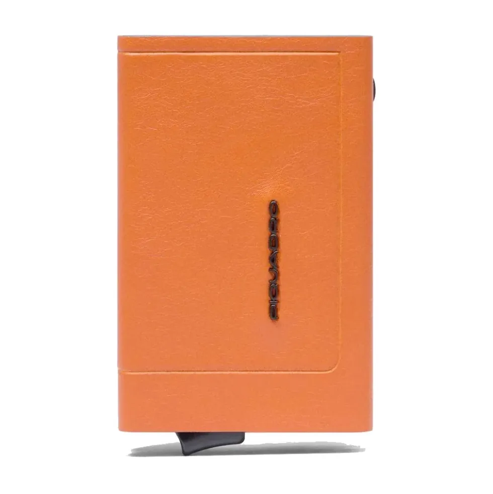 Portacarte PIQUADRO in Pelle e Alluminio con RFID Colore Arancione Linea Atlas - PP5585S138R