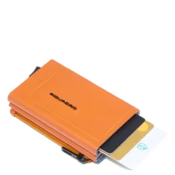 Portacarte PIQUADRO in Pelle e Alluminio con RFID Colore Arancione Linea Atlas - PP5585S138R