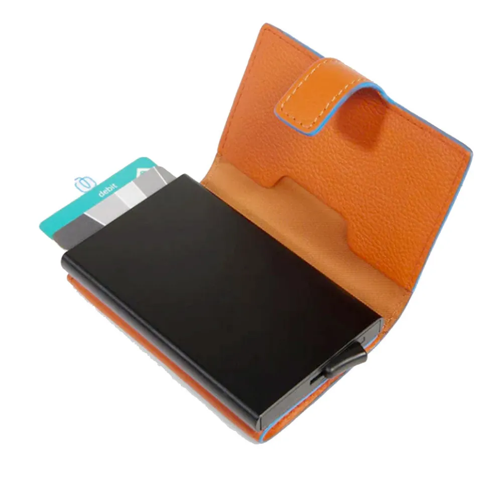 Portacarte PIQUADRO in Pelle e Alluminio con RFID Colore Arancione Linea Atlas - PP5649S138R