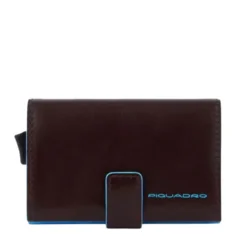 Portacarte PIQUADRO in Pelle e Alluminio con RFID in Pelle Mogano - PP5649B2RBLR